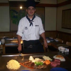 Hibachi grill at Nakato Japanese Steakhouse in Charlotte